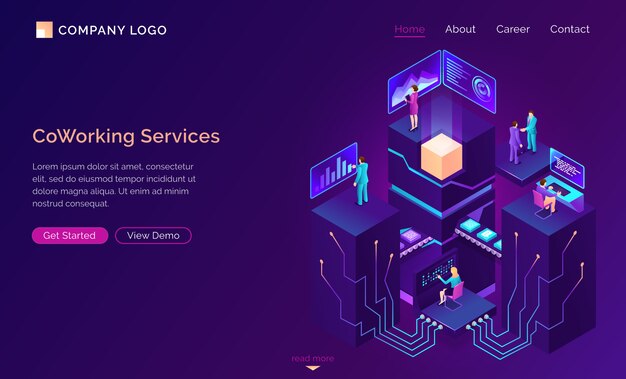 coworking service, isometric workspaces, employee