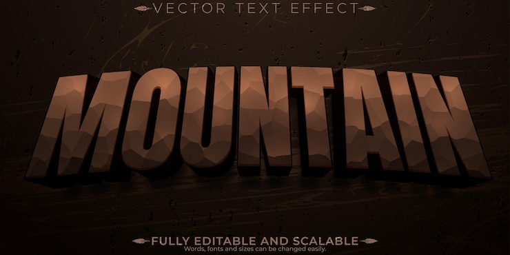 Vector Gratis crack stone text effect editable rock and cracked text style