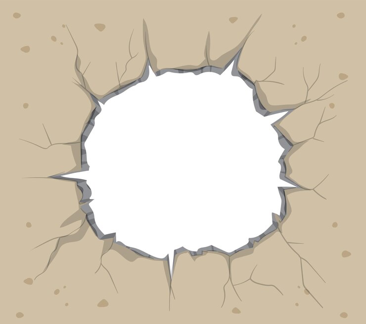 Vector Gratis cracked ground with central opening
