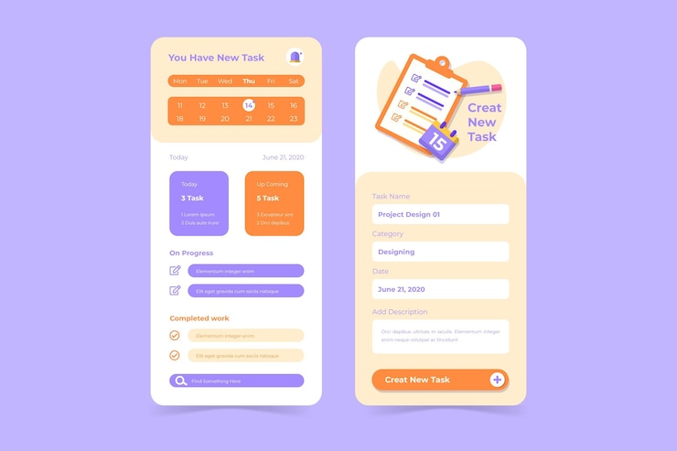 Vector Gratis create tasks with task management mobile app