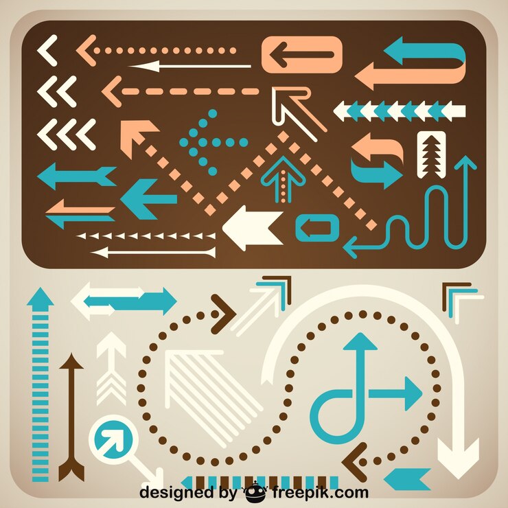Vector Gratis creative arrows set retro design