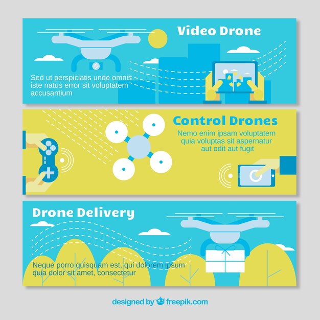 creative banners with drones
