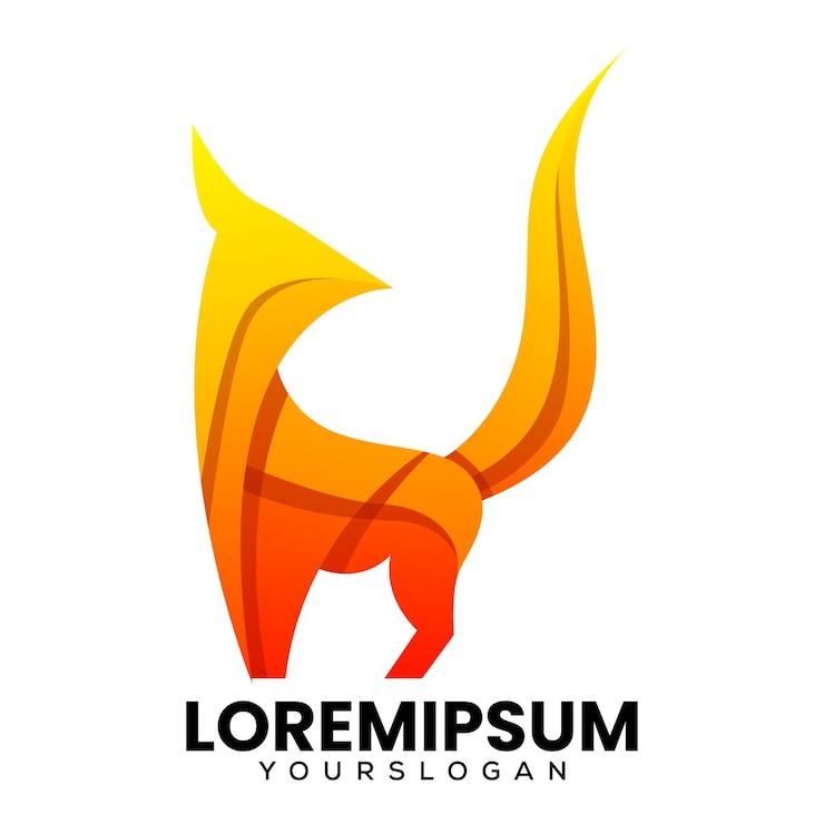 Vector Gratis creative colorful fox gradient icon logo design