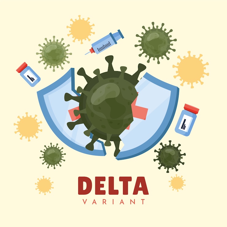 Vector Gratis creative delta variant illustration
