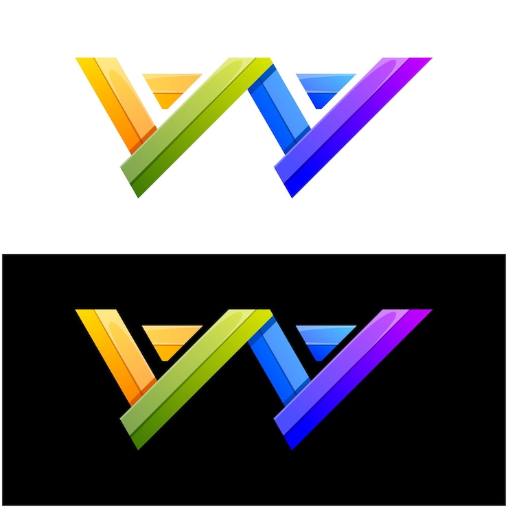 Vector Gratis creative letter w colorful icon logo design