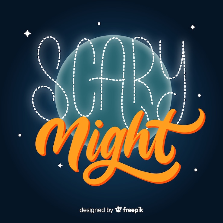 Vector Gratis creative scary night halloween lettering design
