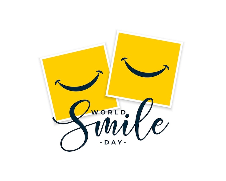 Vector Gratis creative world smile day background with photo frame for happy face vector