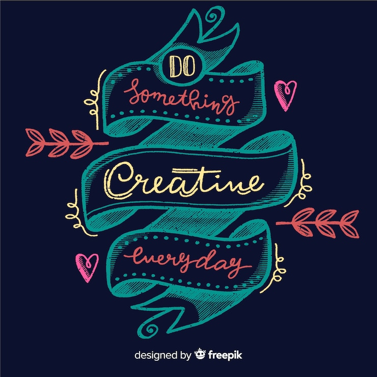Vector Gratis creativity quote background lettering style