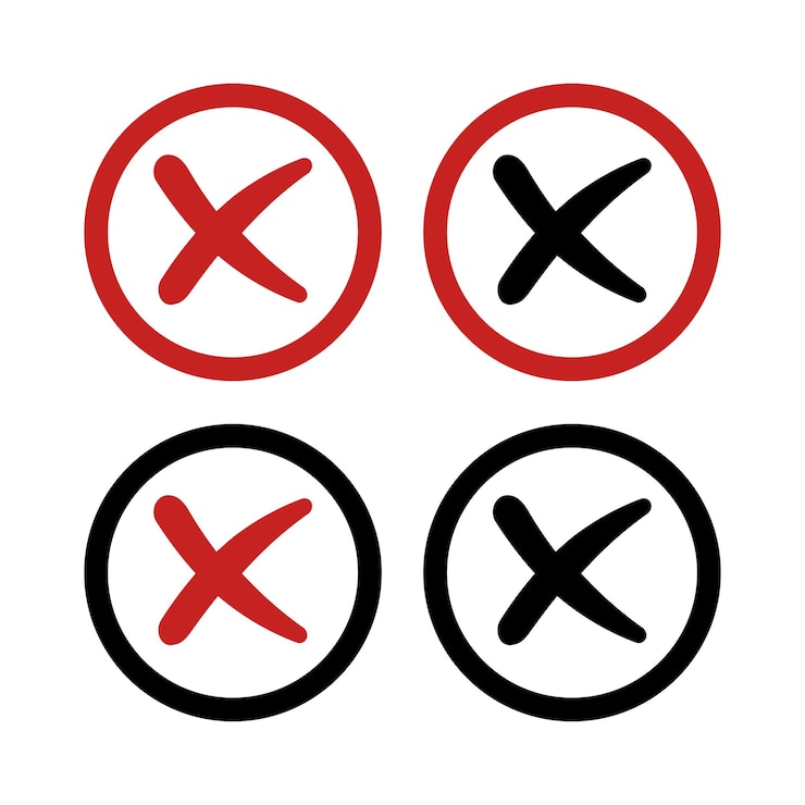 Vector Gratis cross mark circle set