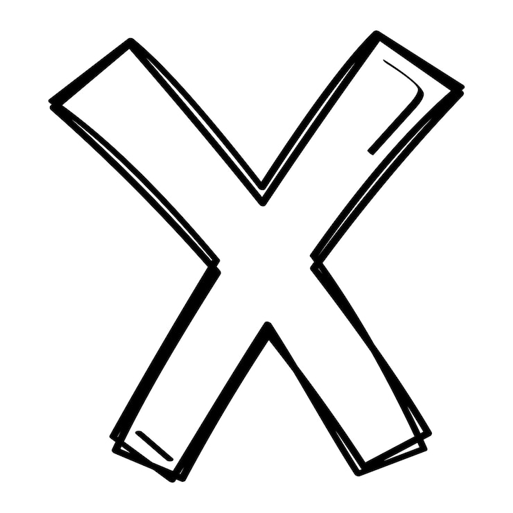 Vector Gratis cross mark hand drawn scribble line