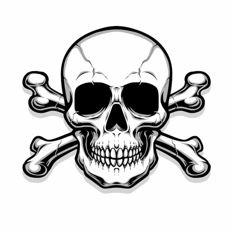 Vector Gratis crossing bones skull vector logo