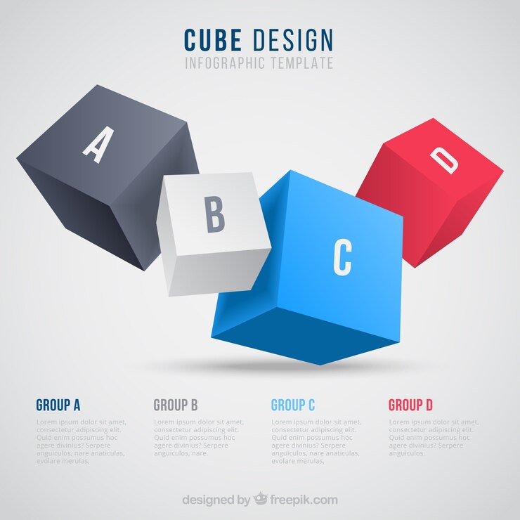 Vector Gratis cubes infographic