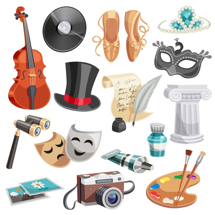 Vector Gratis culture and arts set