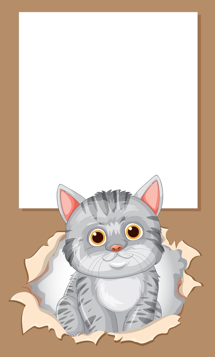 Vector Gratis curious cat peeking through paper