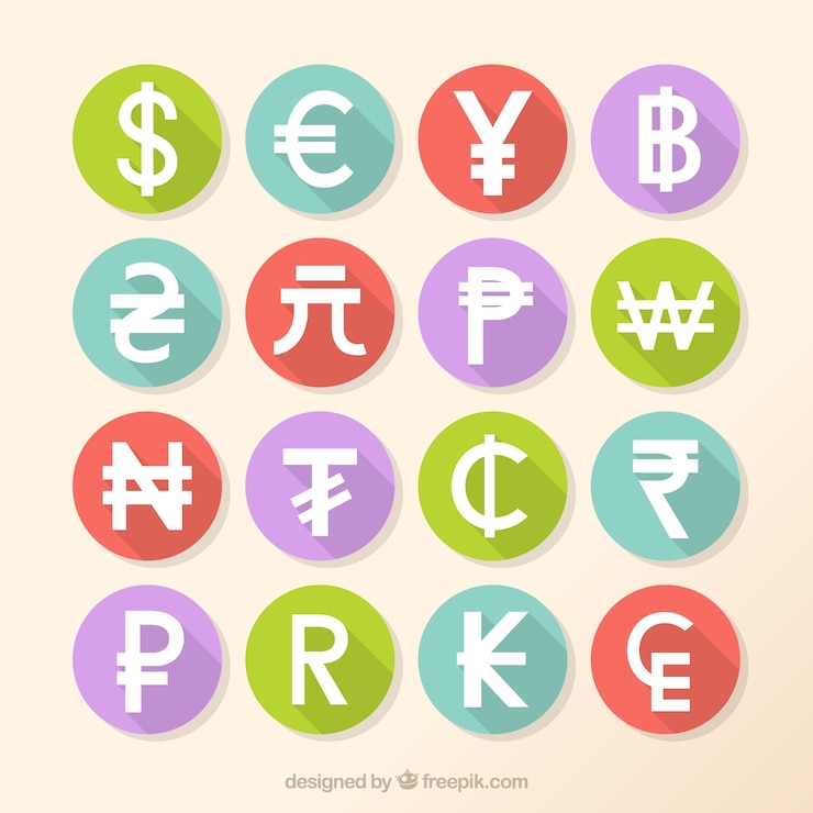 Vector Gratis currenties symbols pack