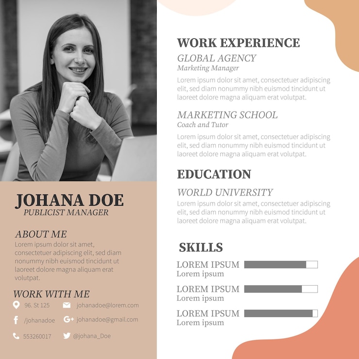 Vector Gratis curriculum vitae template