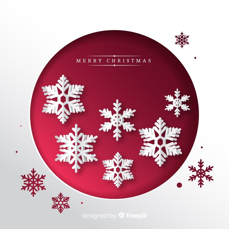 Vector Gratis cut out snowflakes christmas background