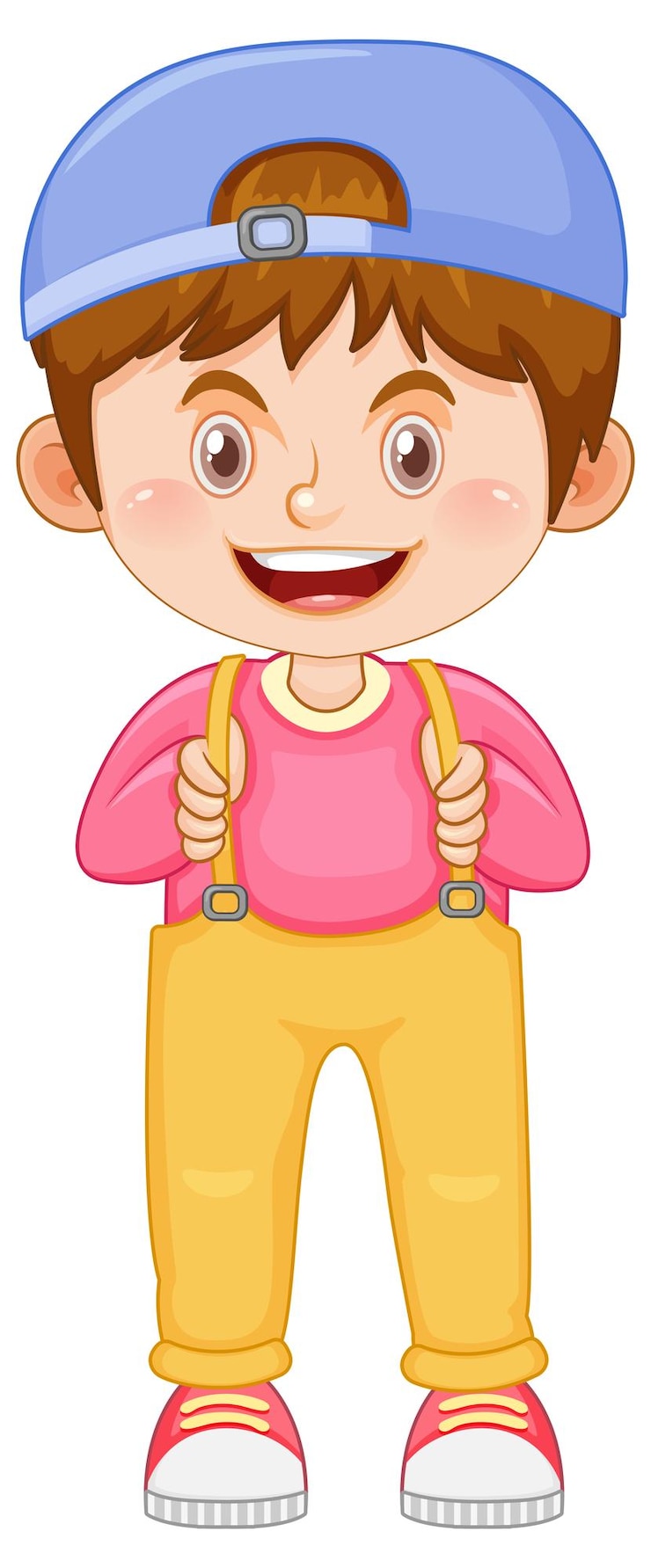 Vector Gratis cute boy cartoon character wearing cap on white background