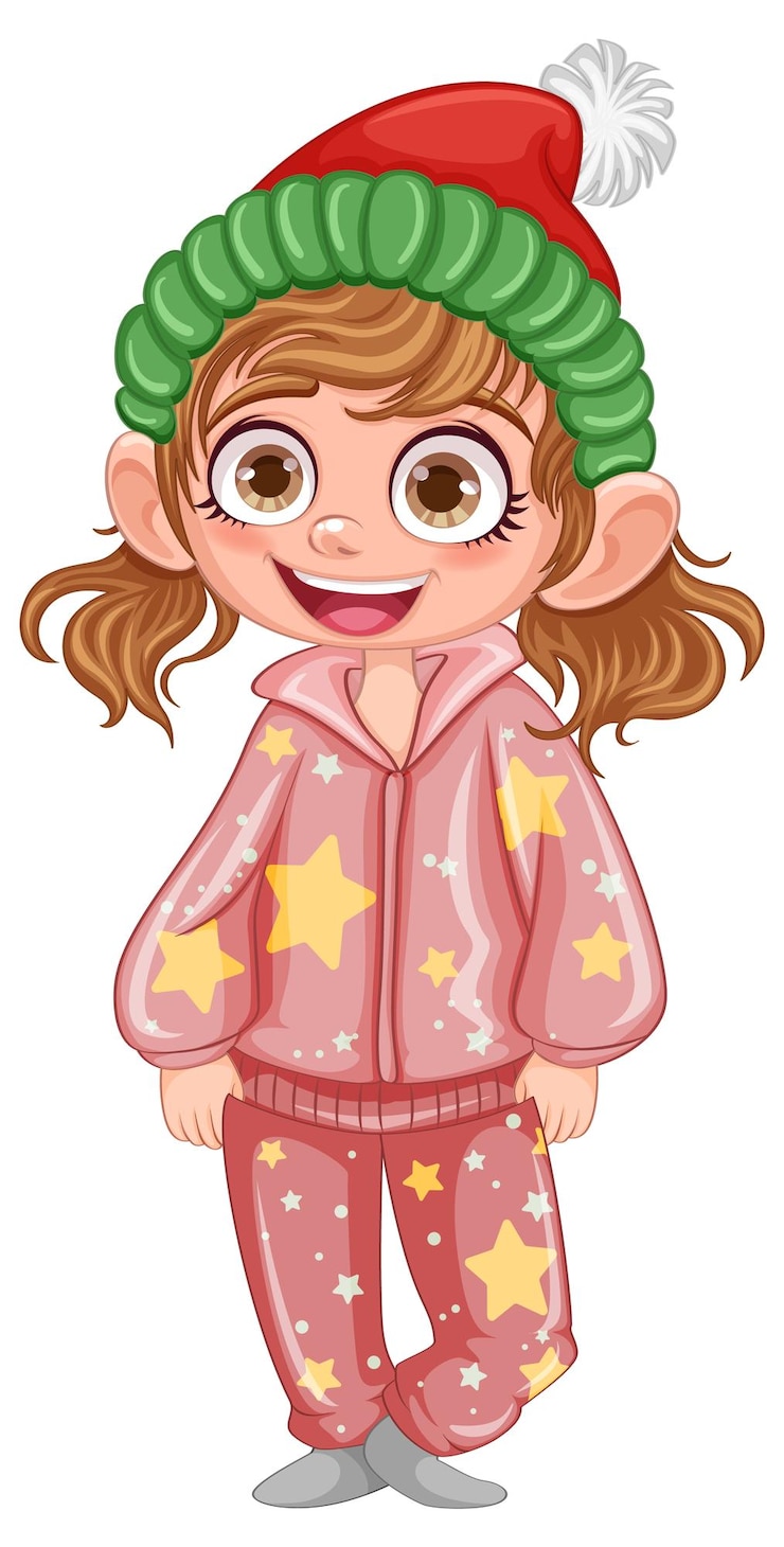 Vector Gratis cute cartoon character in pajamas