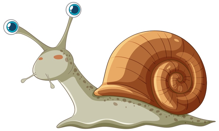 Vector Gratis cute cartoon snail with big eyes
