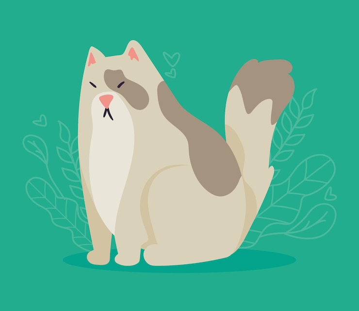 Vector Gratis cute cat grey seated