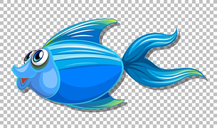Vector Gratis cute fish with big eyes cartoon character on transparent background