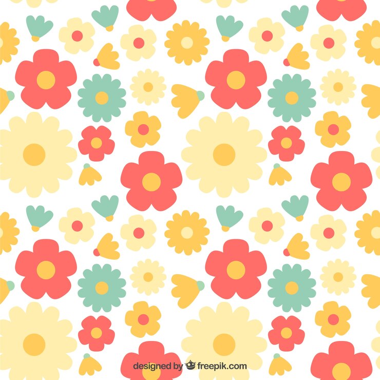 Vector Gratis cute flower pattern in flat design
