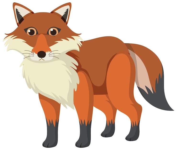 Vector Gratis cute fox in flat cartoon style