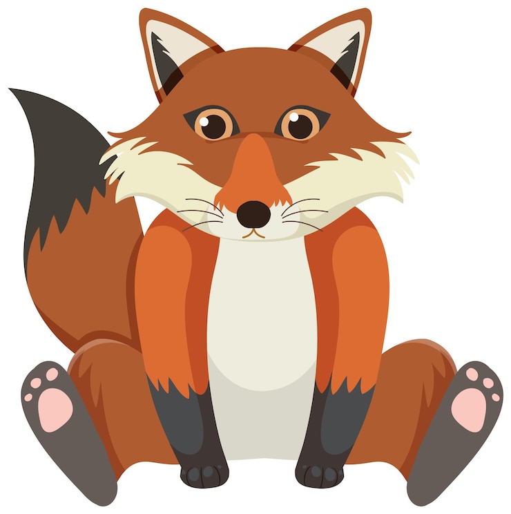 Vector Gratis cute fox in flat style isolated