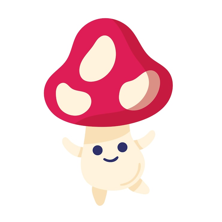 Vector Gratis cute fungus spring