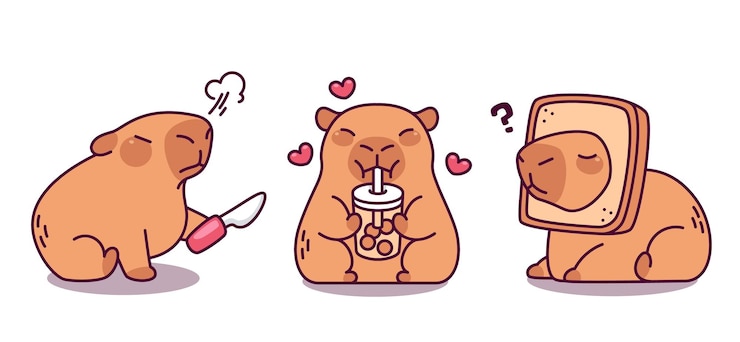 Vector Gratis cute funny capybara mascot