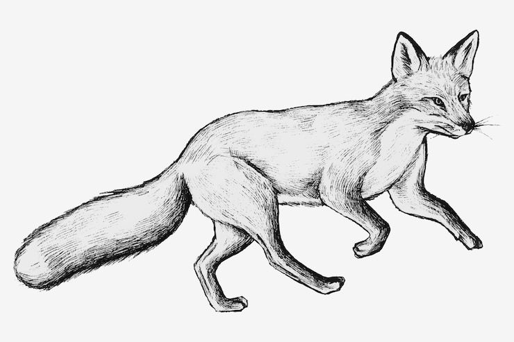 Vector Gratis cute hand drawn fox vector