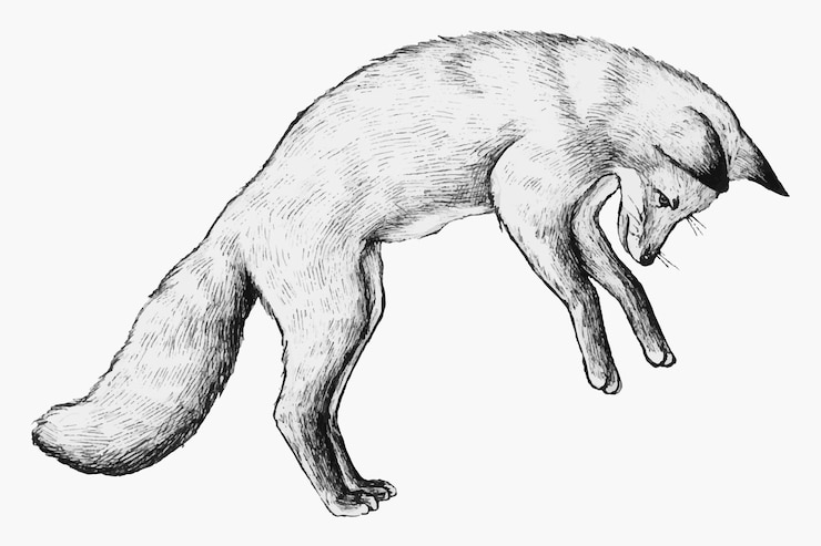Vector Gratis cute hand drawn fox