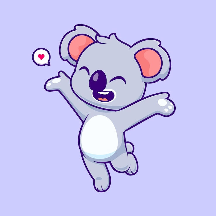 Vector Gratis cute happy koala cartoon vector icon illustration animal nature icon concept isolated flat vector