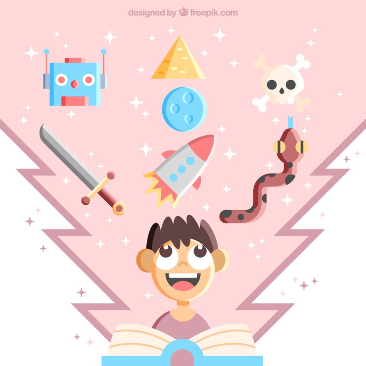 Vector Gratis cute kid imagination concept