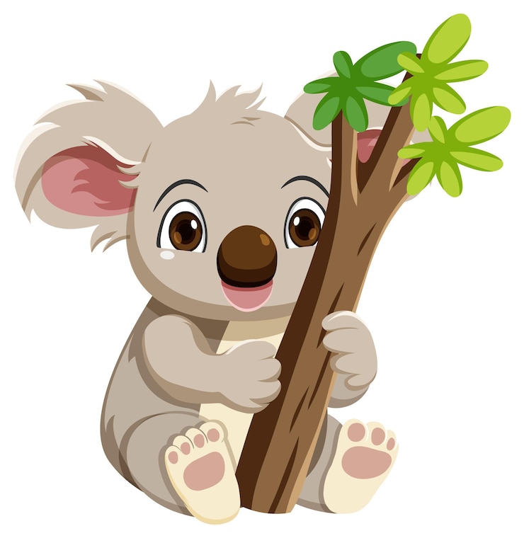 Vector Gratis cute koala cartoon character isolated