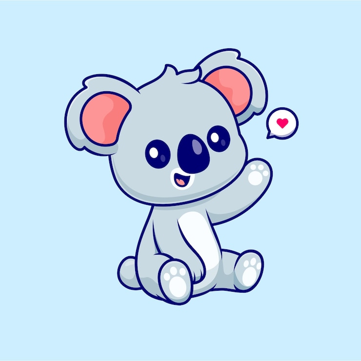 Vector Gratis cute koala sitting cartoon vector icon illustration. animal nature icon concept isolated flat