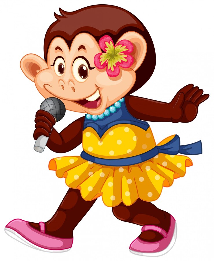 Vector Gratis cute monkey in human-like pose isolated