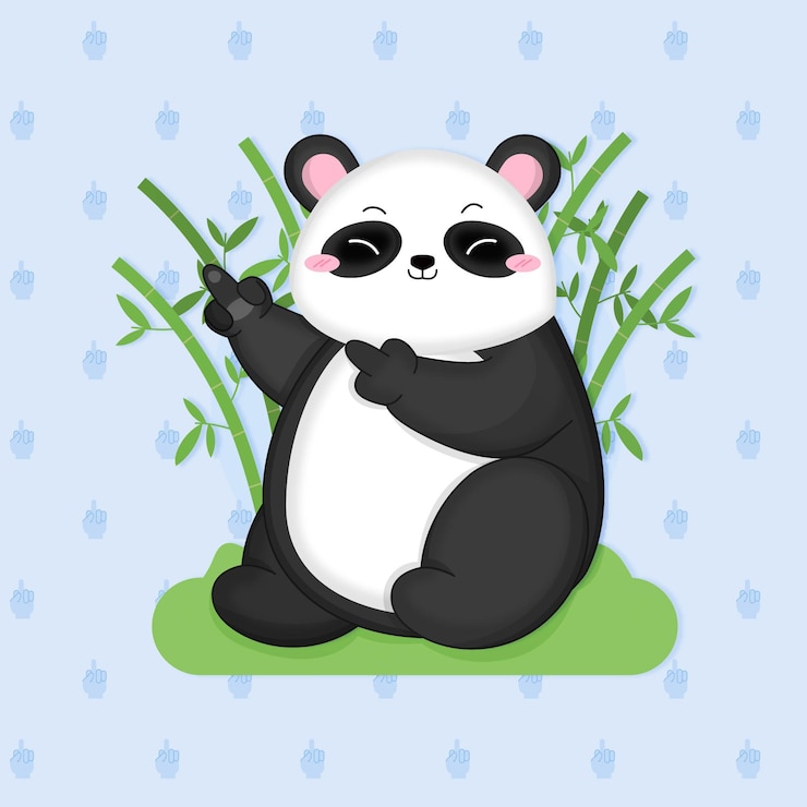 Vector Gratis cute panda bear showing fuck you symbol
