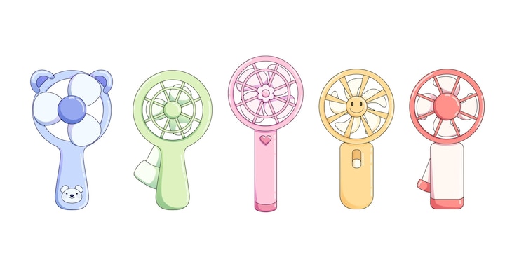 Vector Gratis cute portable handheld electric fan