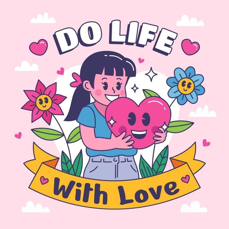 Vector Gratis cute positive vibes illustration