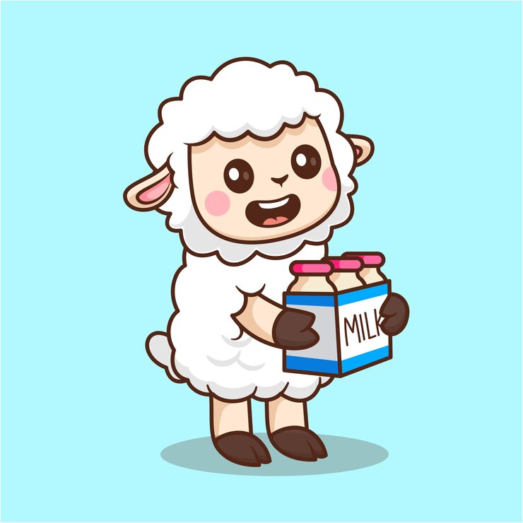 Vector Gratis cute sheep holding milk cartoon vector icon illustration animal drink icon isolated flat vector