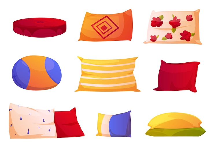 Vector Gratis cute soft pillows for bed and sofa
