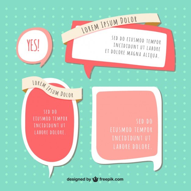 Vector Gratis cute speech bubbles pack