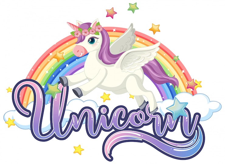 Vector Gratis cute unicorn with unicorn sign