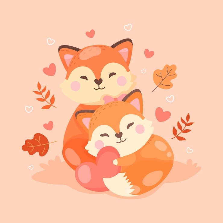 Vector Gratis cute valentine's day animal couple