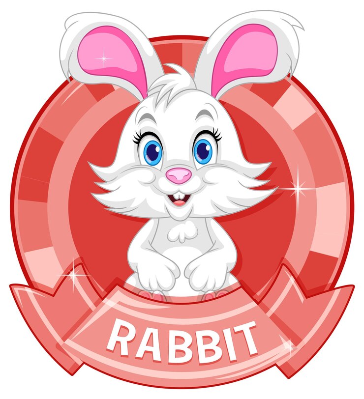 Vector Gratis cute white rabbit cartoon character