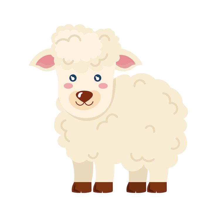 Vector Gratis cute woolly sheep
