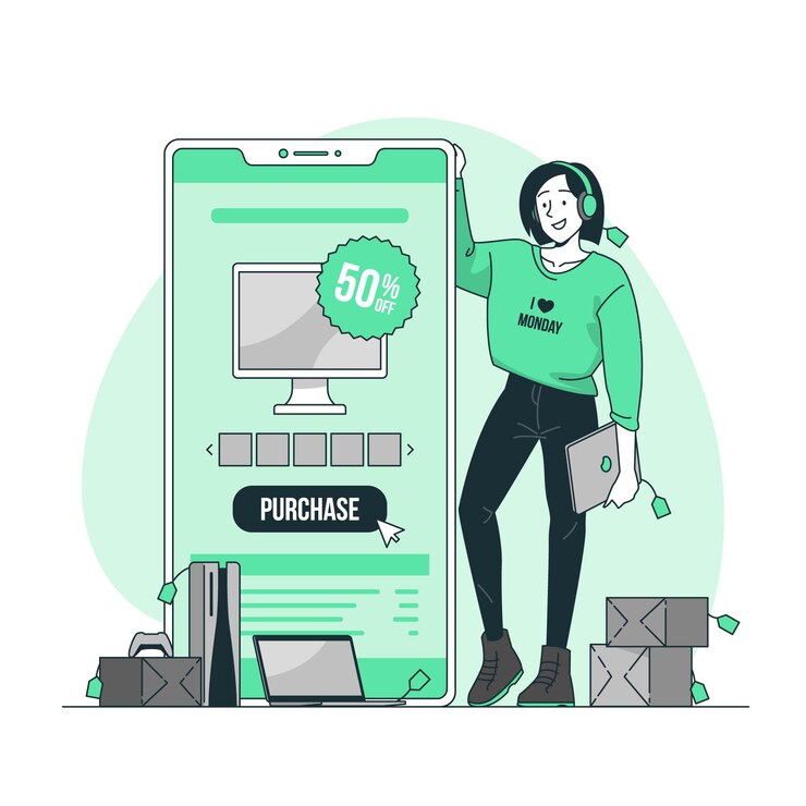 Vector Gratis cyber monday concept illustration