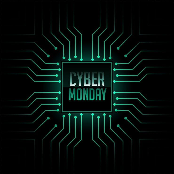 Vector Gratis cyber monday technology circuit style background